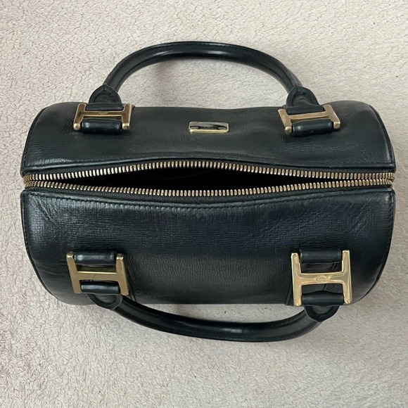 MCM Small Black Leather Satchel Boston Handbag - Picture 15 of 16
